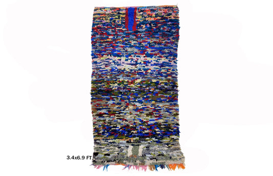 Abstract Vintage Runner Rug, Berber Moroccan Runner.