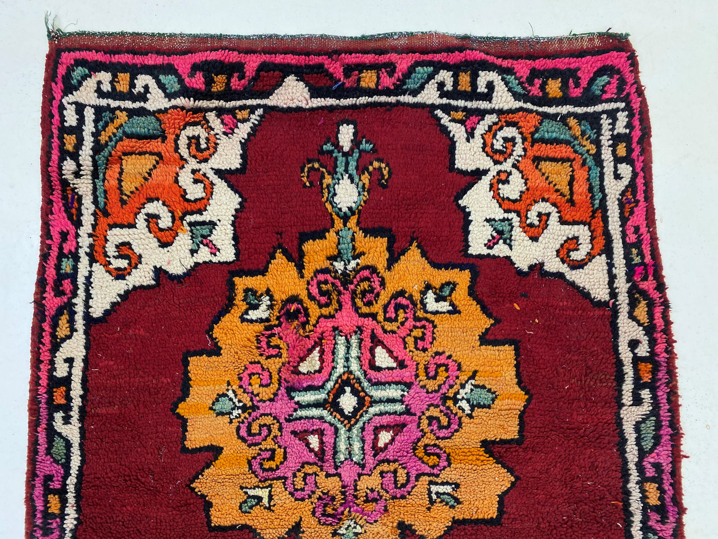 4x9 Luxurious Berber Moroccan Runner Rug, Wool Vintage Home Decor.