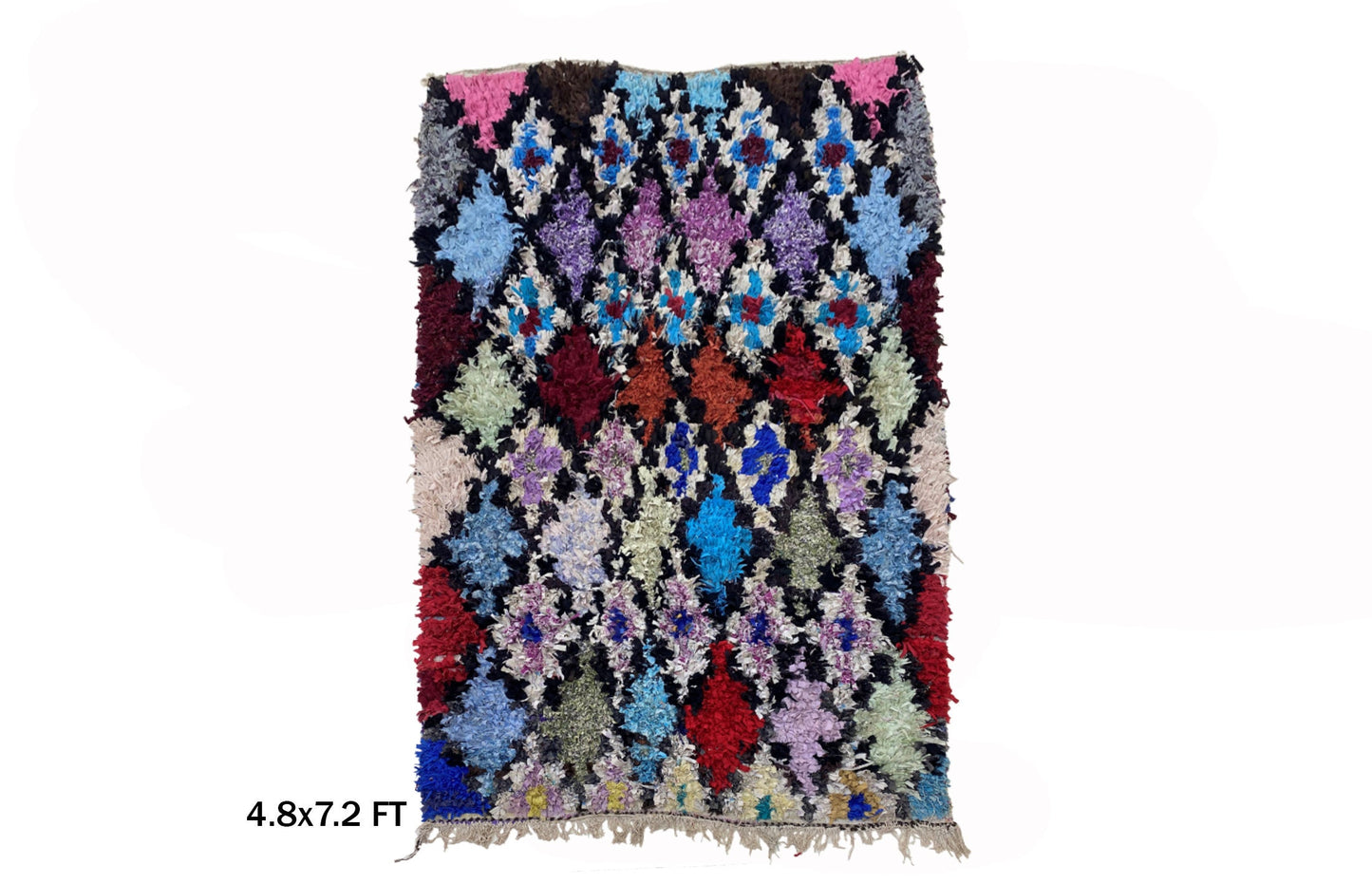 5x7 Vibrant Moroccan Old Rug, Vintage Area Rug.