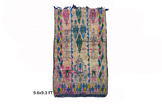 6x9 Large Moroccan Vintage Area Rug, Berber home Decor.