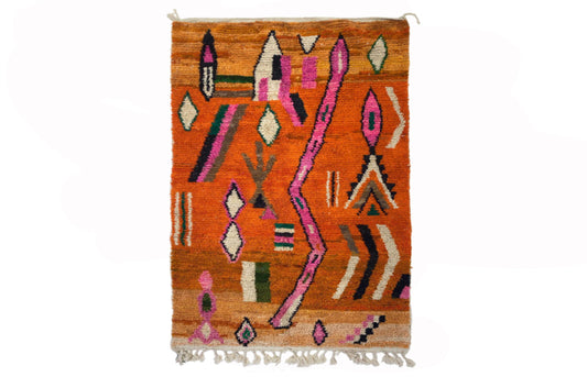 Moroccan Berber Rug for Living Room, Handcrafted and Unique Custom Rug.