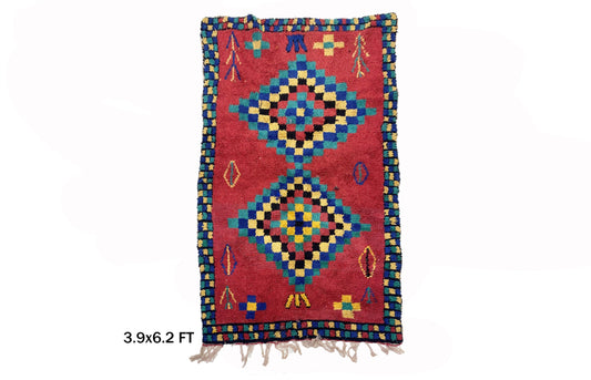 4x6 Moroccan Area Rug, Boho Home Decor.