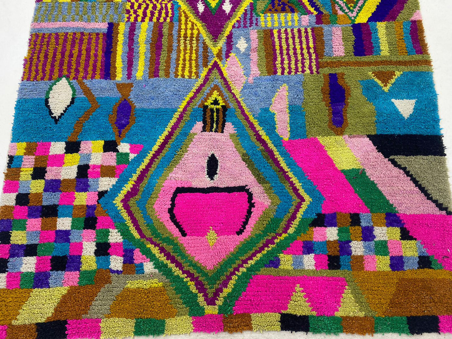 Customized Moroccan Area Rug, Handcrafted Living Room Decor.