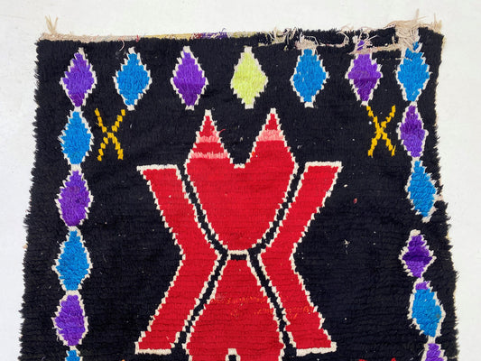 Tapis de couloir marocain vintage 3x7 - Décoration Boho Chic.
