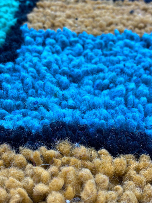 Handwoven Wool Rug for Living Room, Moroccan Inspired Boho Decor.
