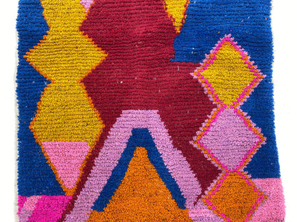 Handwoven Moroccan Berber Wool Rug, Custom Design Area Rug.