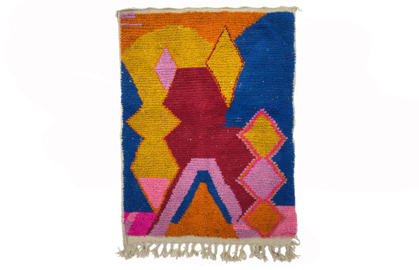 Handwoven Moroccan Berber Wool Rug, Custom Design Area Rug.