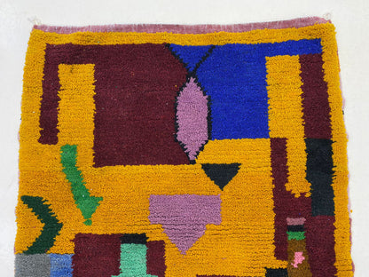 Vibrant Moroccan Wool Rug, Berber Rug for Living Room Decor.