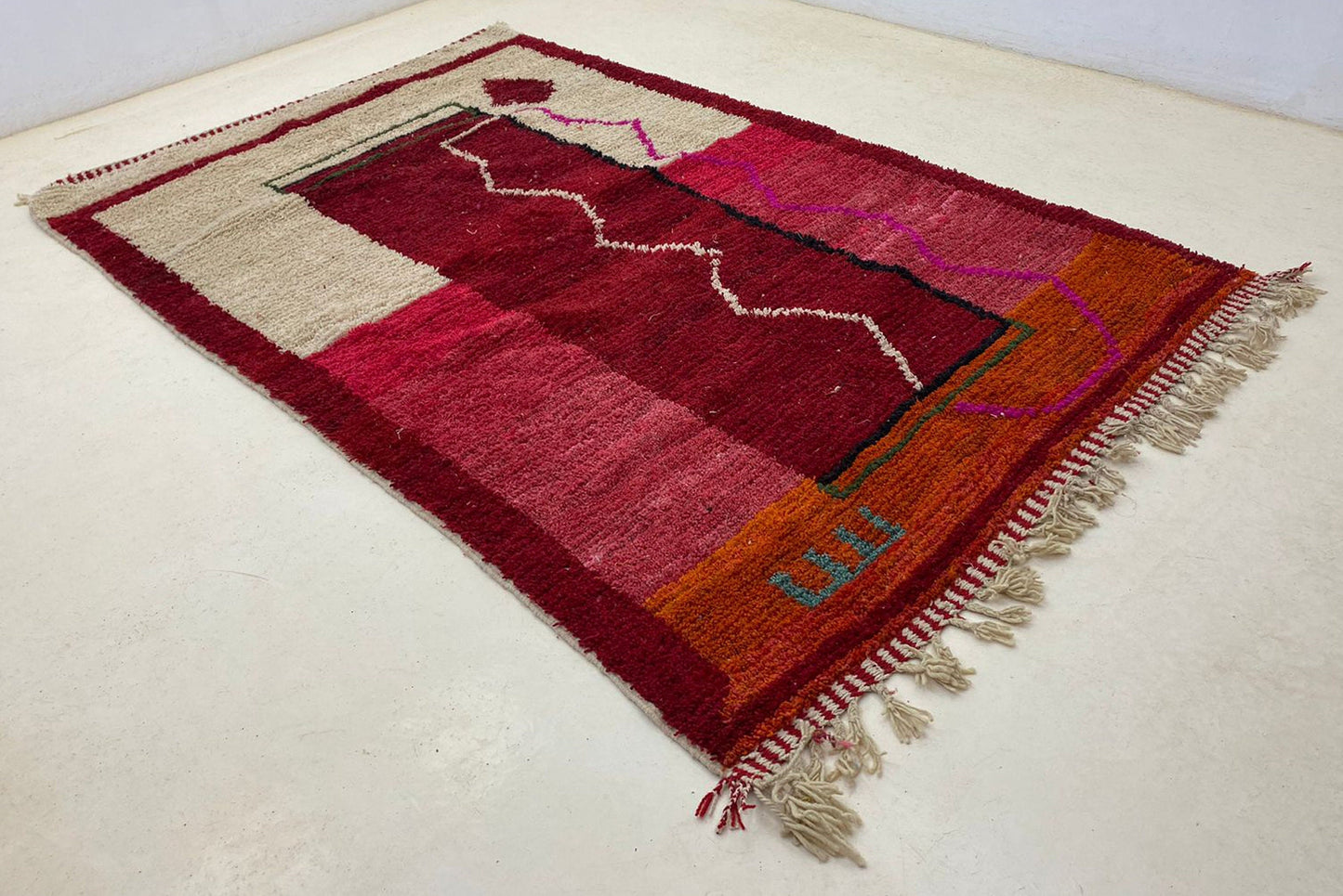 Customizable Moroccan Berber Rug, Colorful Handwoven Area Rug.