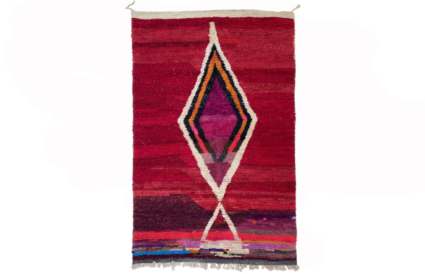 Handmade Moroccan Berber Rug, Colorful Boho Woven Area Rug.