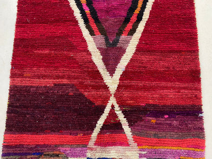 Handmade Moroccan Berber Rug, Colorful Boho Woven Area Rug.
