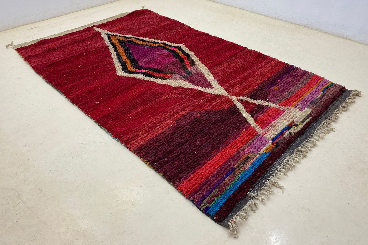 Handmade Moroccan Berber Rug, Colorful Boho Woven Area Rug.