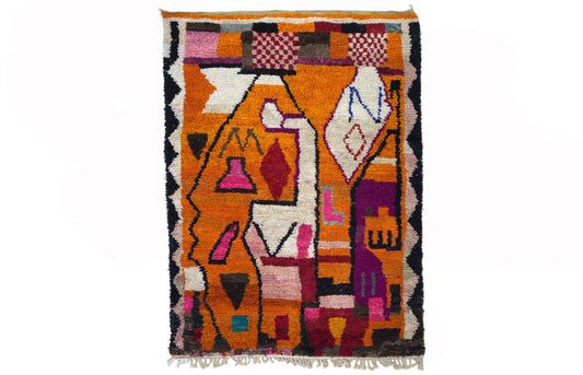 Handmade Moroccan Berber Rug, Stylish Bohemian Floor Rug.
