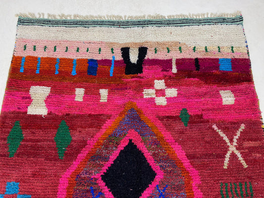 Handwoven Moroccan Custom Rug, Unique Berber Area Wool Rug.