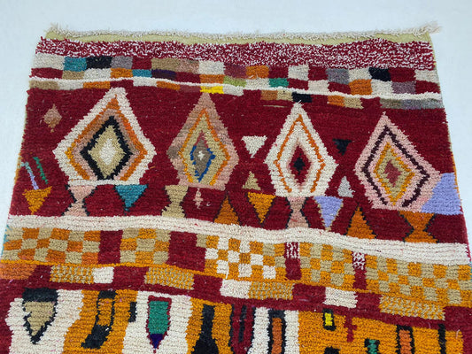 Handmade Moroccan Berber Wool Area Rug, Custom Size Boho Home Decor rug.