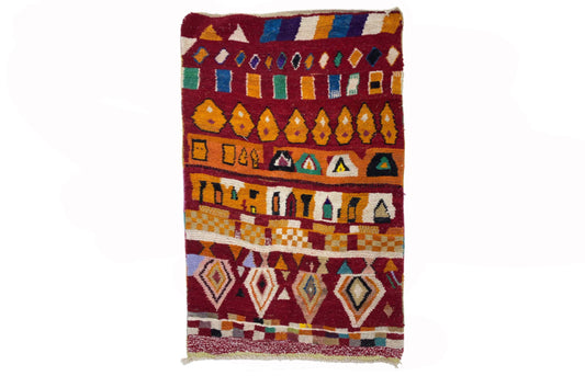 Handmade Moroccan Berber Wool Area Rug, Custom Size Boho Home Decor rug.