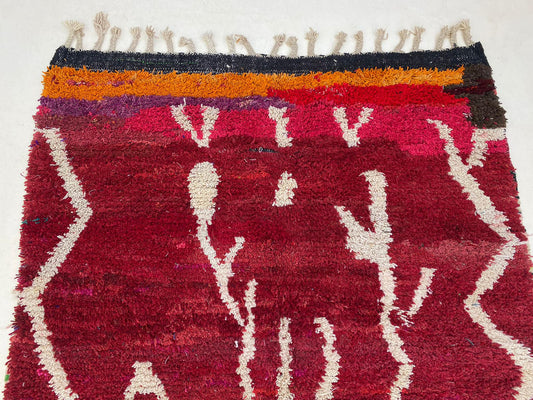 Luxurious Handmade Wool Rug, Moroccan Red Area Rug.