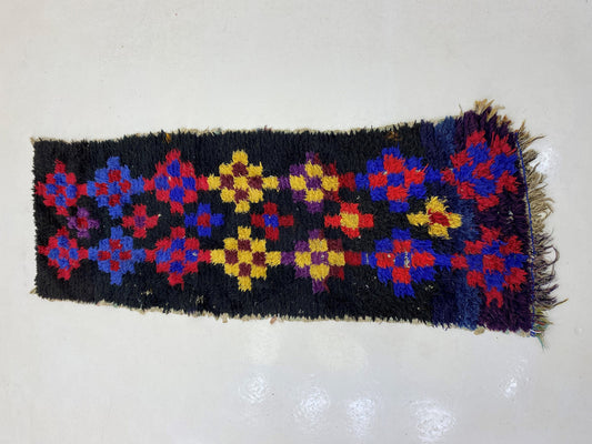 Moroccan Rug, 2x6 Vintage Berber Colorful Decor Runner Rug, Unique Home Decor Rug.