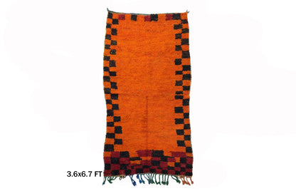 4x7 Moroccan Rug, Unique Vintage Wool Area Rug.