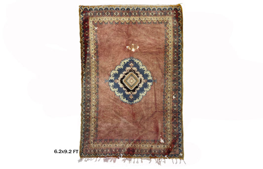 Unique Bohemian Moroccan Area Rug 6x9 ft.