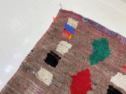Colorful Vintage Moroccan 3x8 Runner Rug.