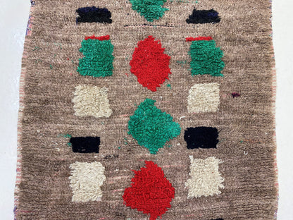 Colorful Vintage Moroccan 3x8 Runner Rug.