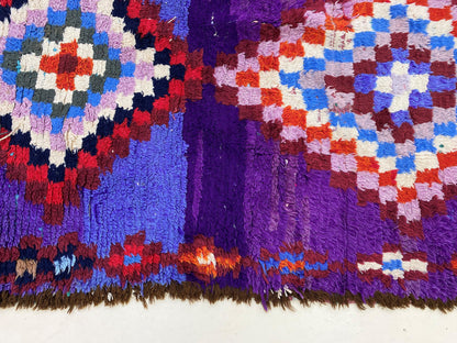 3x4 Small Colorful Moroccan Rug, Vintage Berber Area Rug.