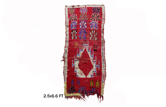 Moroccan Runner Rug - Berber Vintage runner, Colorful Bohemian Home Decor.