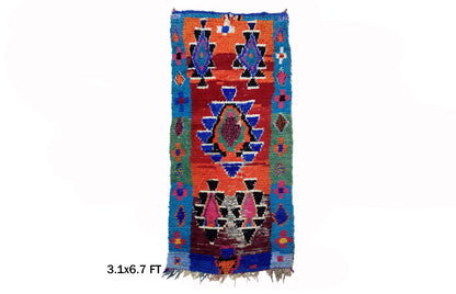 Moroccan Runner Rug 3x7, Vintage Home Decor Runner Rug.