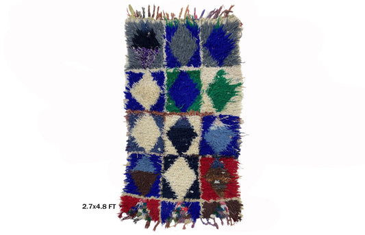 Small Berber Moroccan Rug, Vintage Berber 3x5 Rug.