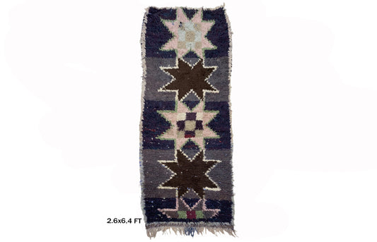 Colorful Moroccan 3x6 Runner Rug, Small Vintage Runner.