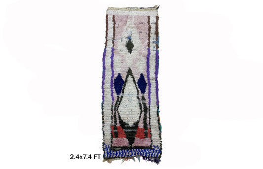 Vintage Moroccan Runner Rug, Used Berber Home Decor 2x7.