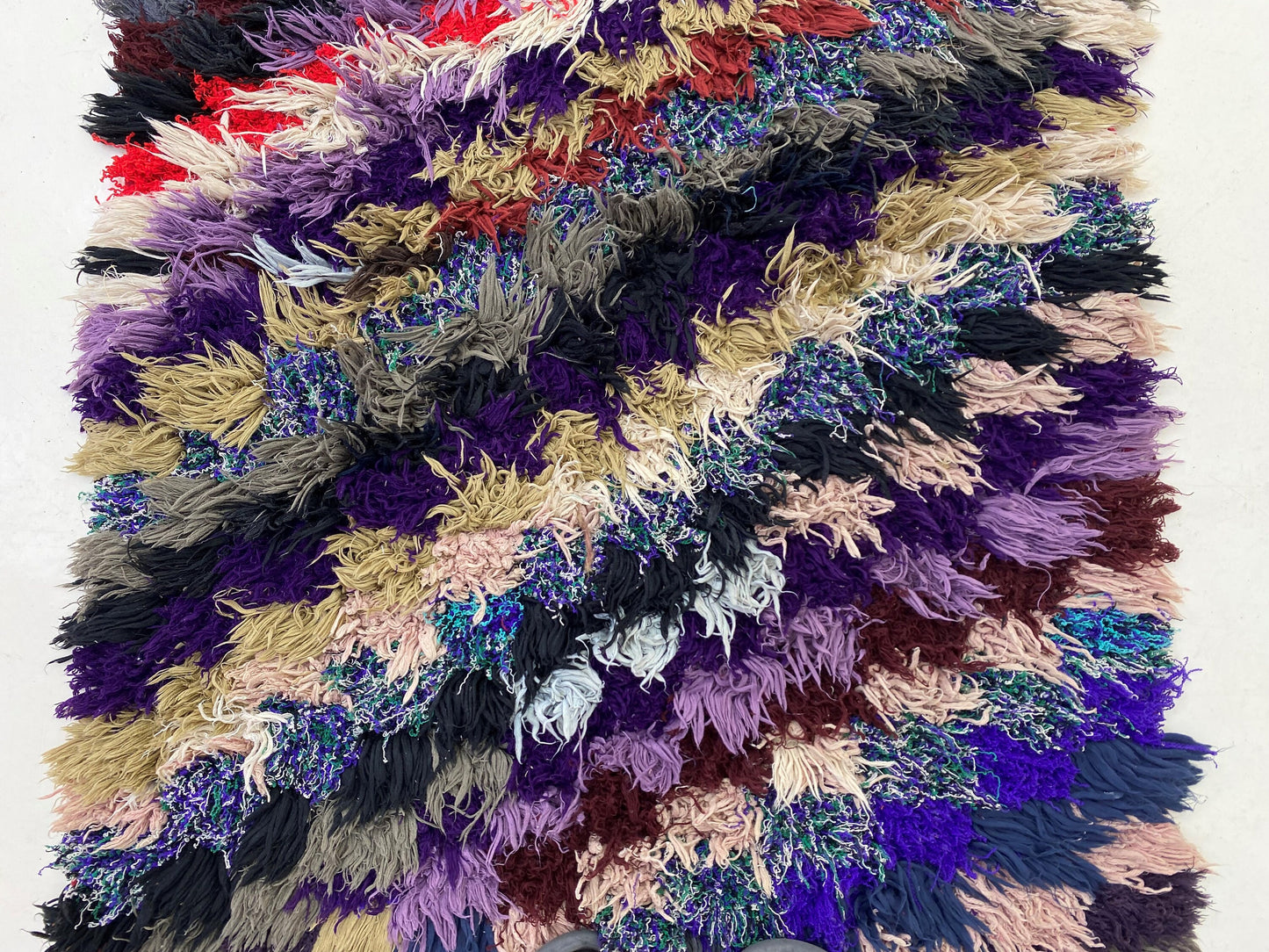 3x9 Checkered Moroccan Runner, Long Vintage Colorful Runner.