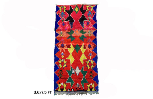 4x8 Berber Vintage Moroccan Rug Runner, Boho Decor Rug.