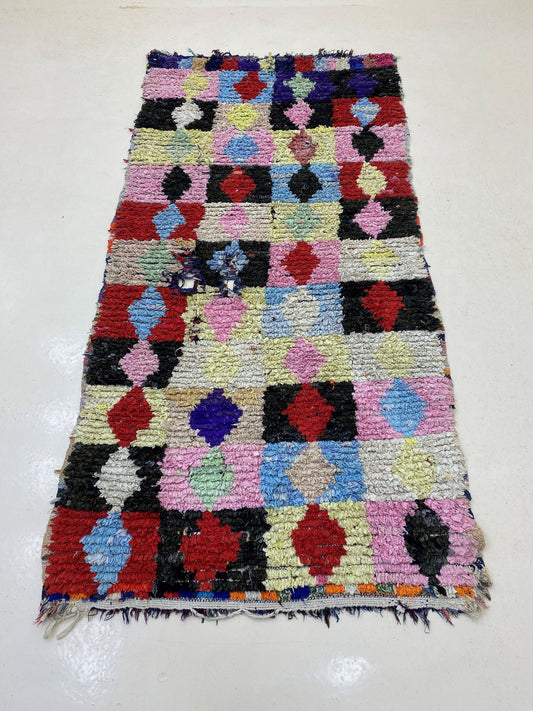 4x7 Vibrant Moroccan Rug, Berber Vintage Area Rug.