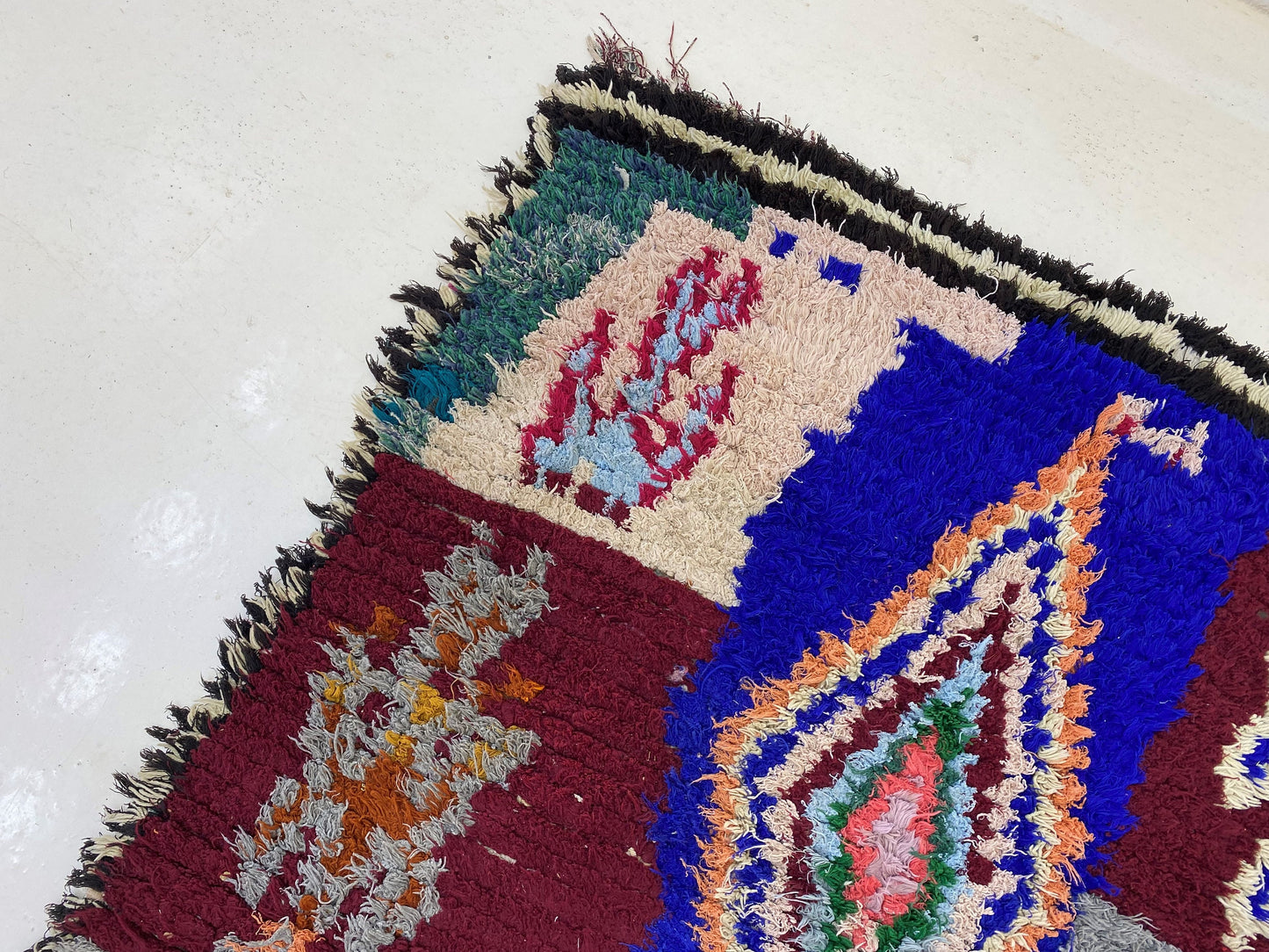 Moroccan 3x9.5 Runner, Vintage Colorful Berber Runner.
