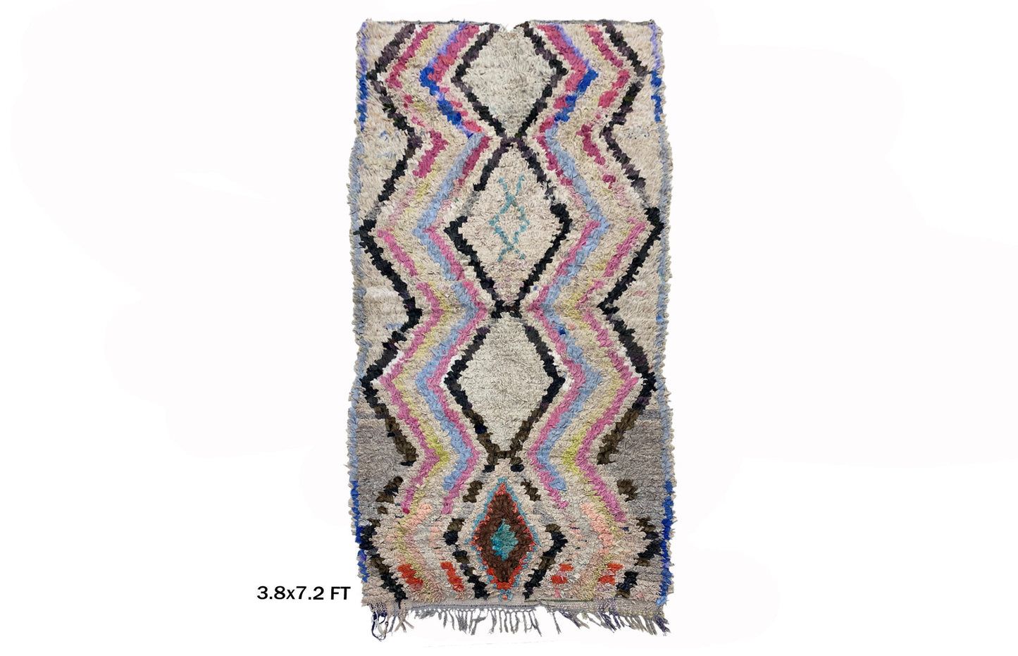 Moroccan Rug, 4x7 Berber Diamond Area Rug, Vintage Home decor Rug.