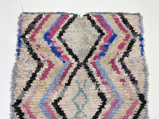 Moroccan Rug, 4x7 Berber Diamond Area Rug, Vintage Home decor Rug.