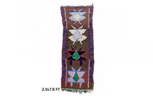 Berber Vintage Moroccan Runner Rug 8x3.