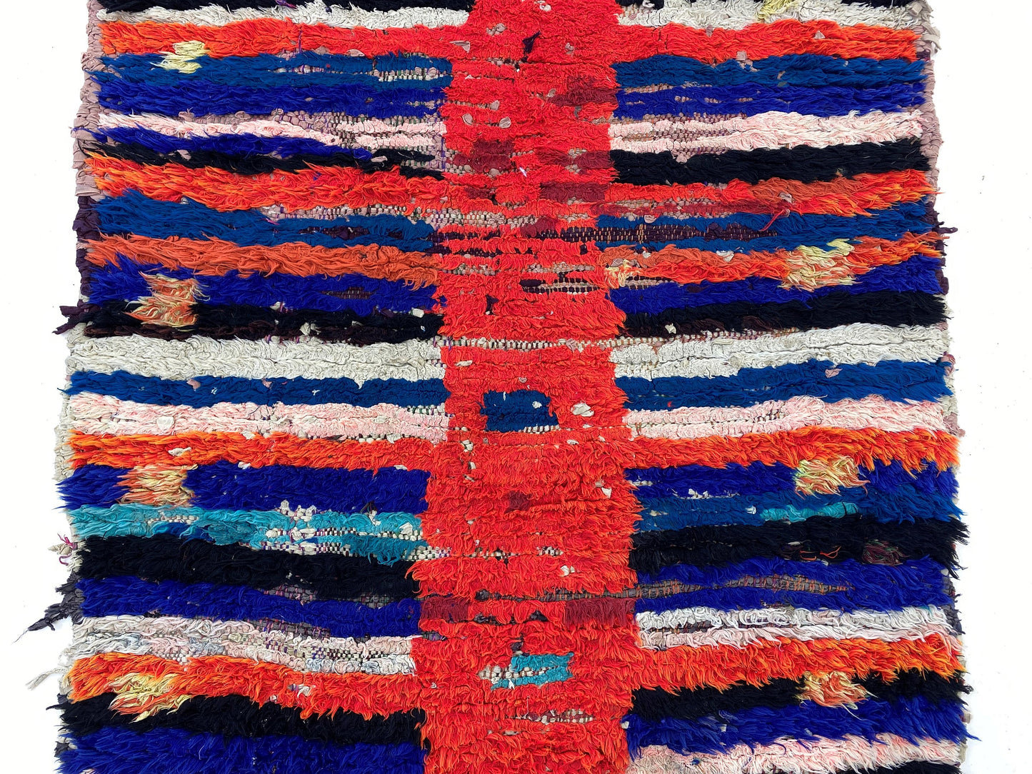 3x7 Unique Vintage Moroccan Runner Rug, Vibrant and Stylish Runner.
