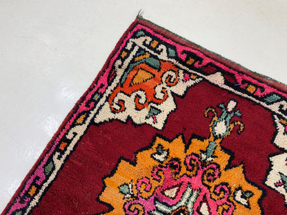 4x9 Luxurious Berber Moroccan Runner Rug, Wool Vintage Home Decor.