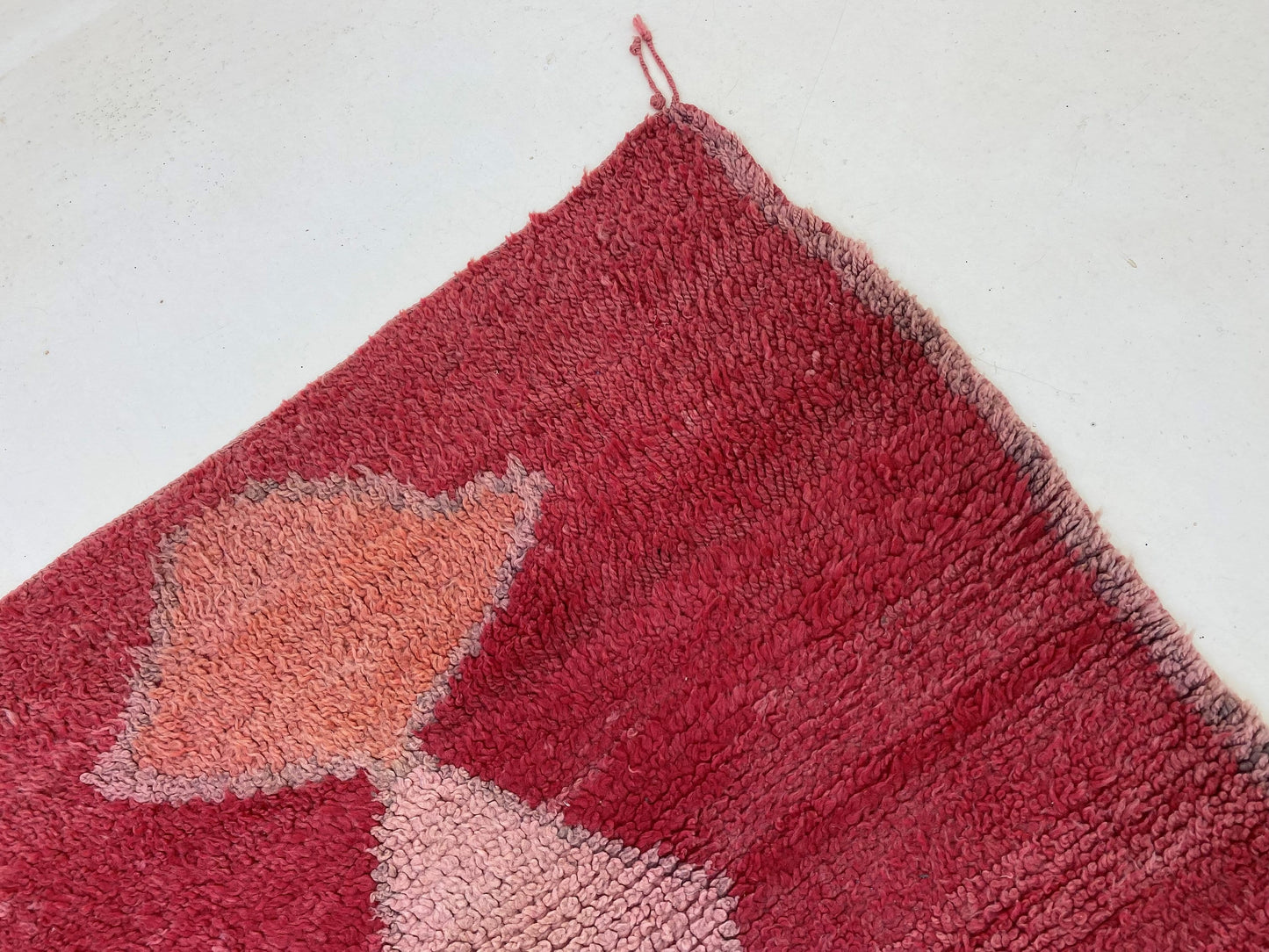 Rustic Red Moroccan Runner Rug, 4x9 Wool Rug with Diamond Design, Bohemian Home Decor.