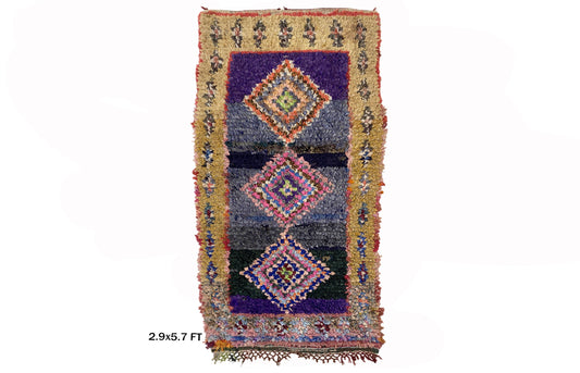 Small Vintage 3x6 Rug, Moroccan Rug, Cool and Stylish Rug.