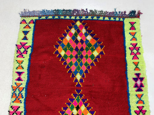 4x8 Colorful Berber Rug, Vintage Wool Area Rug, Moroccan rug.
