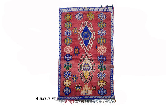 5x7 Vintage Moroccan Rug – Perfect for Bohemian Home Decor.