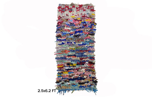Vintage Moroccan Runner Rug 3x6– Boucherouite Runner.