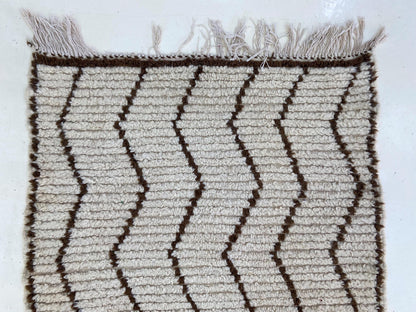 3x7 Moroccan Runner Rug, Wool Vintage Home Decor Rug.