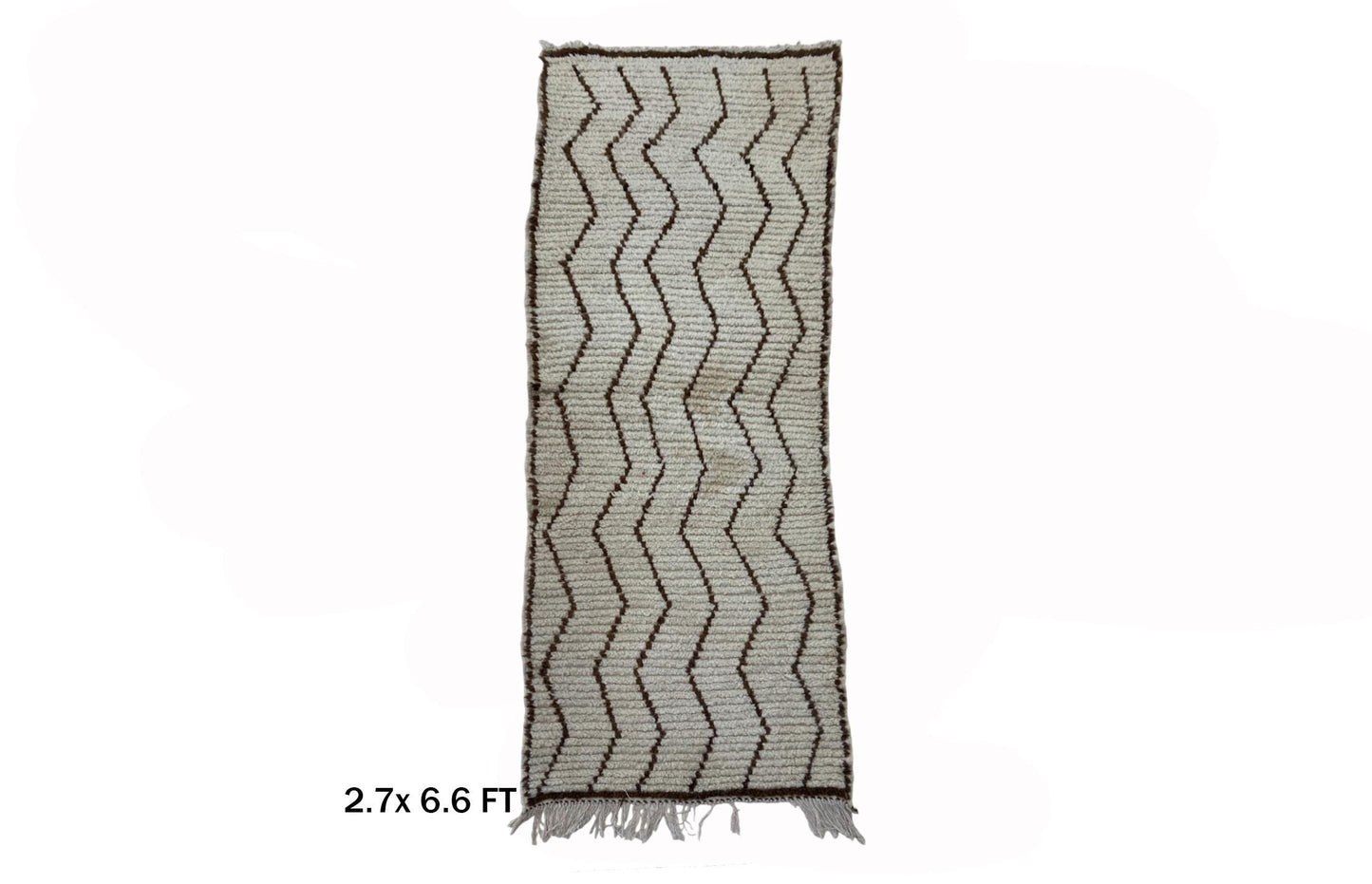 3x7 Moroccan Runner Rug, Wool Vintage Home Decor Rug.