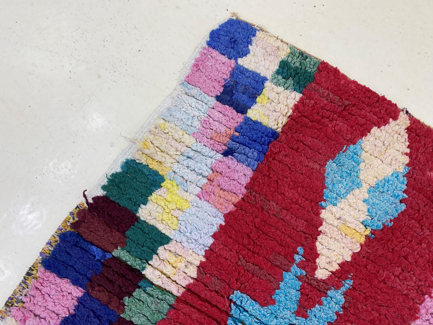 3x9 Moroccan Wool Runner Rug, Vintage Home Decor.
