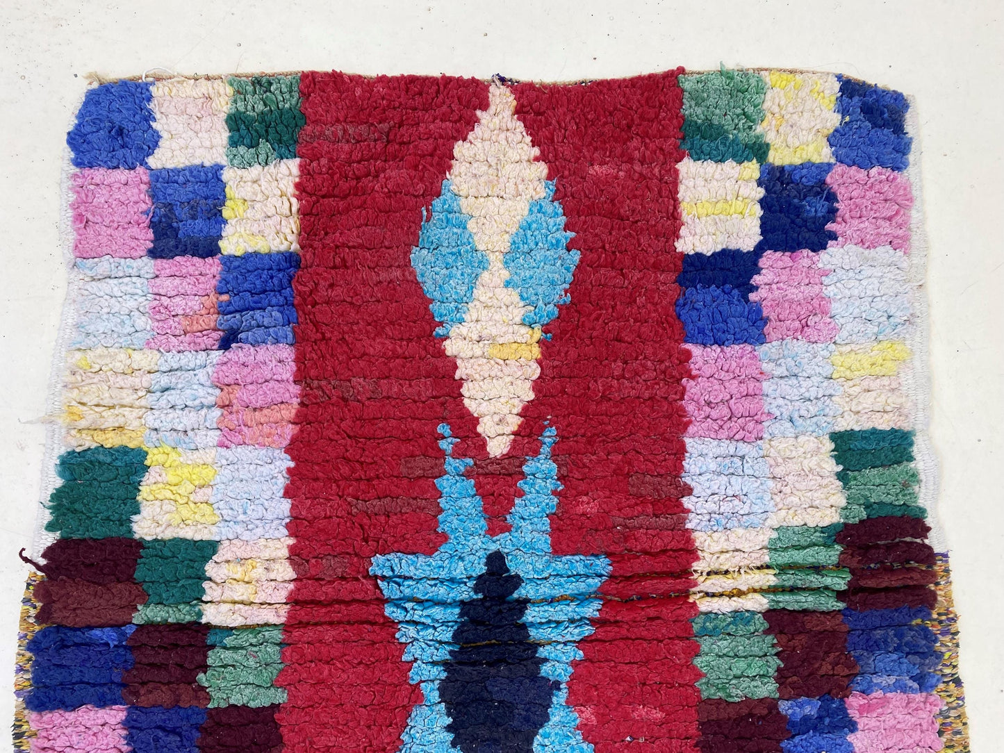 3x9 Moroccan Wool Runner Rug, Vintage Home Decor.
